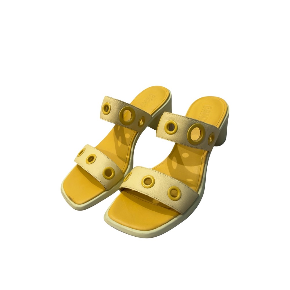 Camper Meda Yellow Sandal Heels - Picture 9 of 10